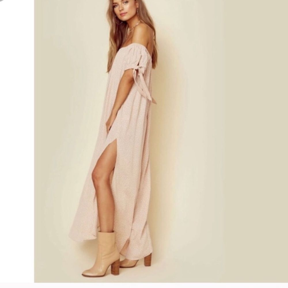 NEW Flynn Skye Maple Maxi Dress Pink Size Medium Boho Sundress Vacation